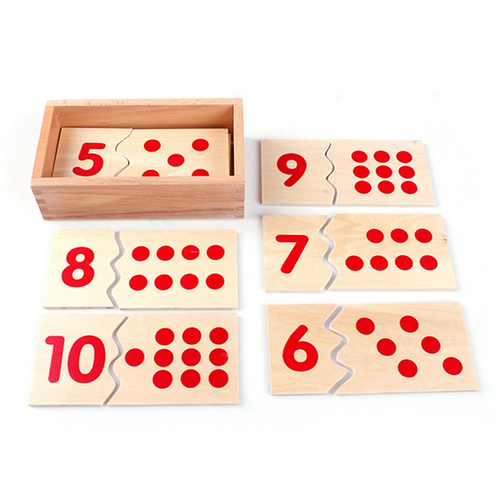 Calandis Wooden Montessori Mathematics Material 110 Numbers Matching Game Puzzles Kids Early Learning Educational Toy