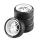 Chanmoo 1/10 RC Drift Tires and Plastic Wheels Rims Rally Racing Tyres 12mm Hex for 1:10 Scale On Road Touring Street Car Tamiya