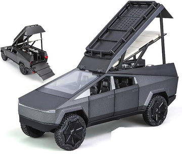 Invite Enterprise 1:24 Tesla Cyber Truck Pickup Camping Rv Car With Box, Zinc Alloy Pull Back Toy Car With Sound And Light For K