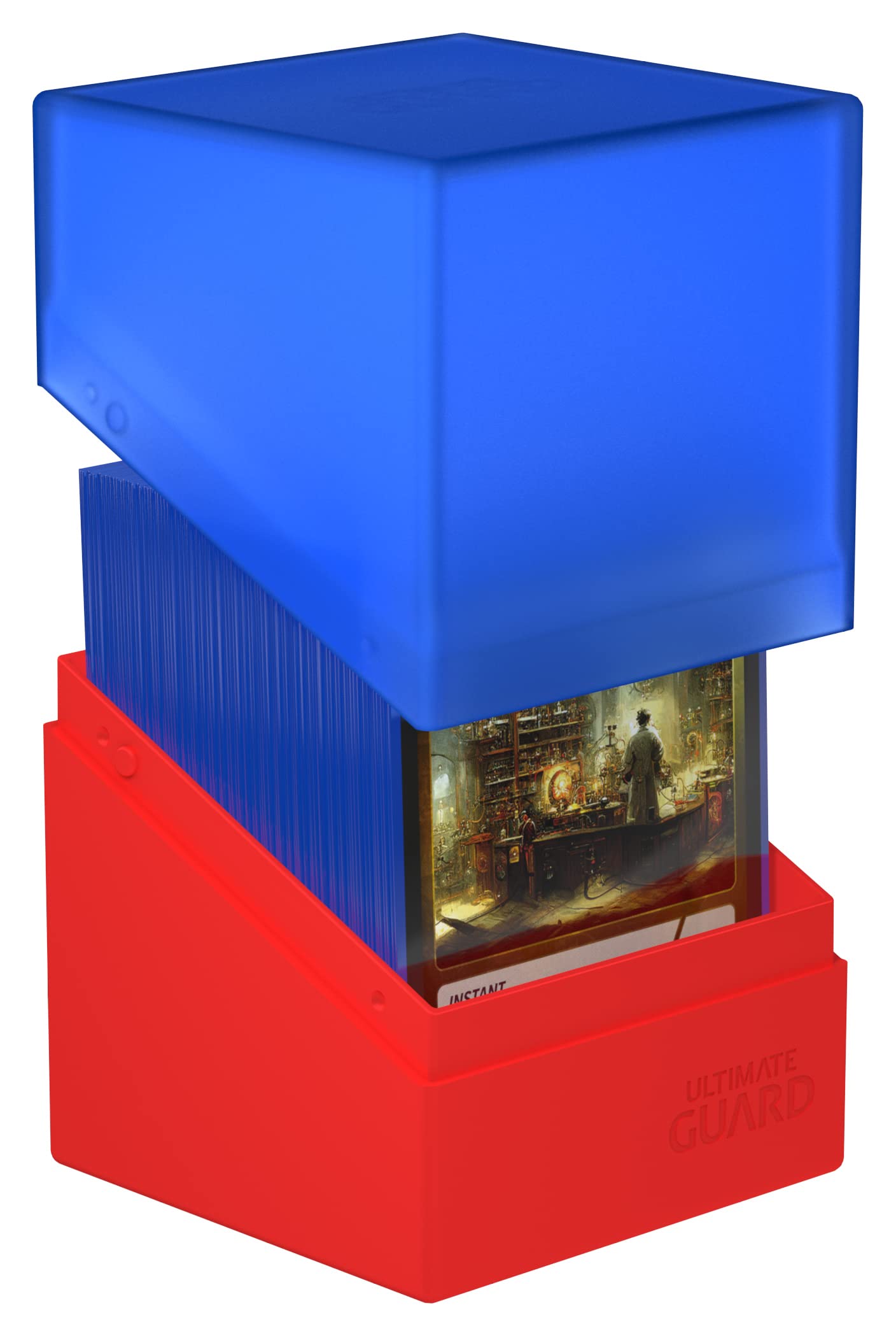 Ultimate Guard Boulder Synergy 100+, Deck Case For 100 Double-Sleeved Tcg Cards, Blue/Red, Secure & Durable Storage For Trading Card Games