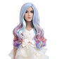 Duduwig 22 Inches Long Rainbow Wig For Kids Girls Long Multi-Color Wavy Curly, Lovely Color Synthetic Cosplay Hair Wig For Child