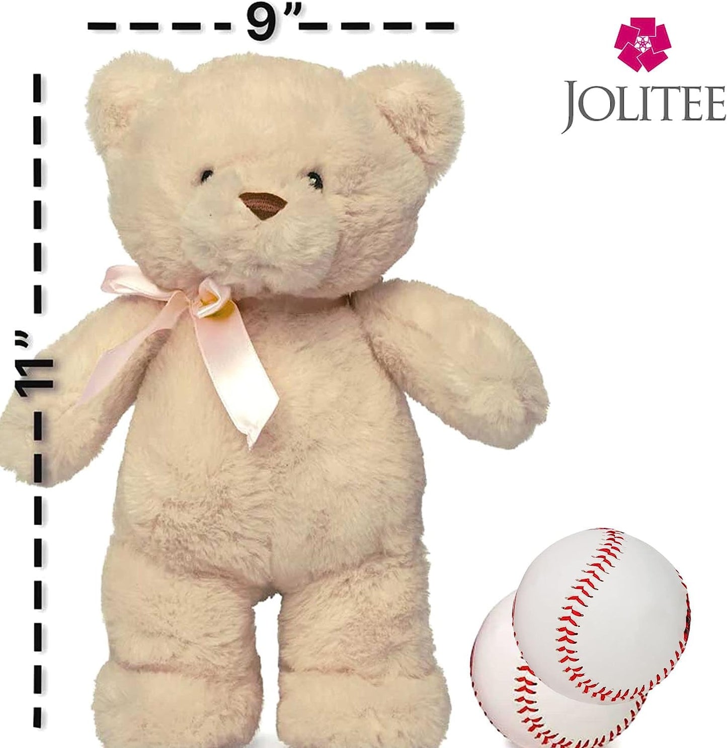Jolitee My First Bear Stuffed Animal - Beige Plush Bear 15'