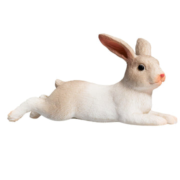Mojo Rabbit Lying Realistic International Wildlife Hand Painted Toy Figurine