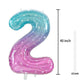 Gifloon Number 2 Balloon - Large 40 Inch Nylon Gradient Color for 2nd Birthday, Frozen Theme