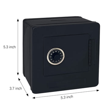 Kids' Safe Piggy Bank, Metal Safe With Key, Money Saving Box For Children, Boys Girls Best Giftoney Banks (Black, Small)