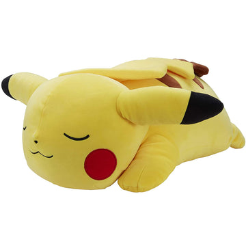 Pokemon Plush Sleeping Pikachu - 18" Cuddly Toy for Travel & Play - Soft Plush Material, Perfect for Nap Time, Model PKW2527