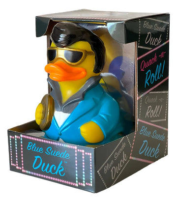 Celebriducks - Blue Suede Duck - Floating Rubber Ducks - Collectible Bath Toy Gift For Kids & Adults Of All Ages