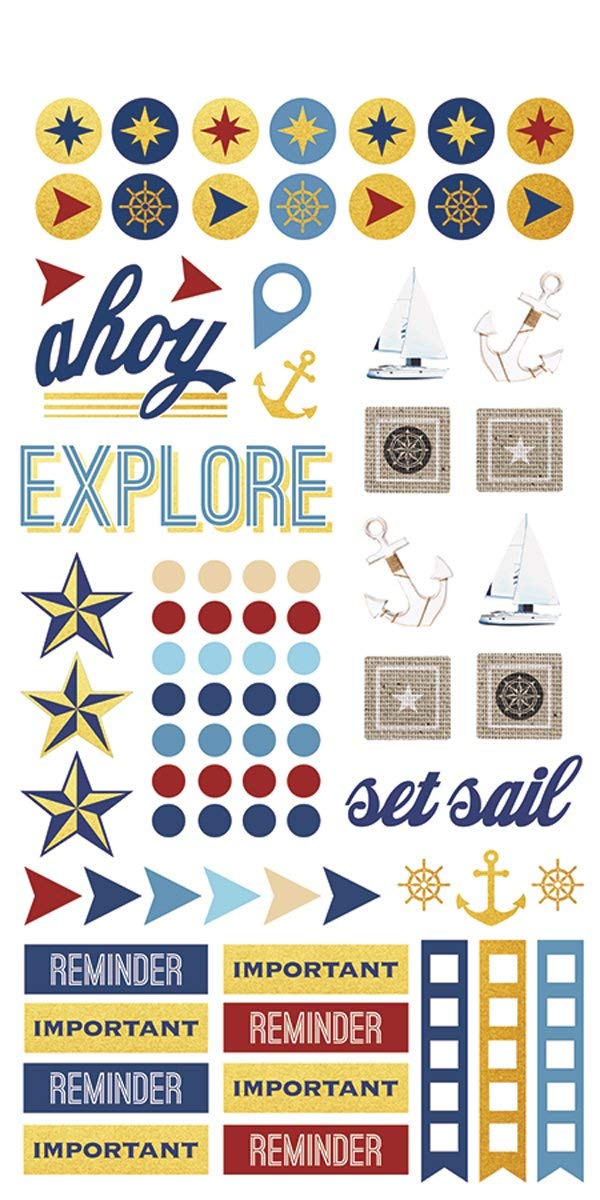 Paper House Productions STPL-0005 Stickers, 3-pack, Nautical 3 Count