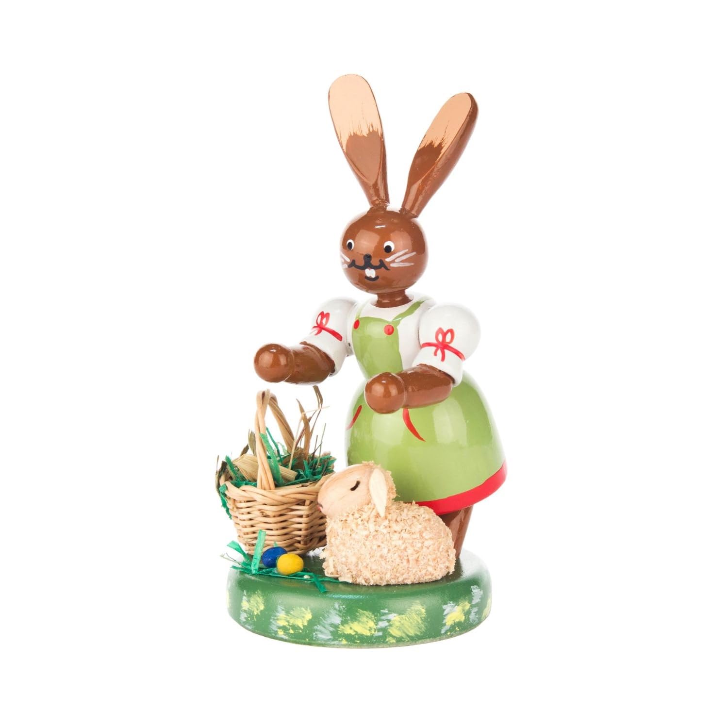 Alexander Taron 224-501 Dregeno Easter Figure-Rabbit with Lamb-4 H x 2.25 W x 2 D, Brown