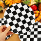40 Pcs Race Car Birthday Party Supplies Black And White Checkered Party Supplies 7''Checkered Paper Plate,Black White Plate For