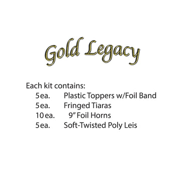 Beistle 88780NRBKG 1-Pack Decorative Legacy Party Assortments for 10 People, Gold