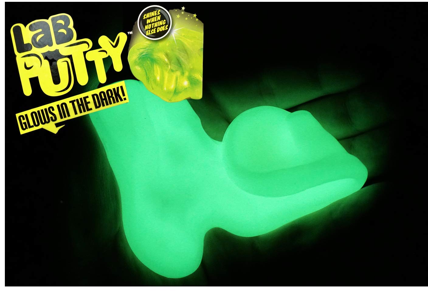 JA-RU Lab Putty Glow in The Dark Slime w/Tin Container (1 Unit) Stress Relief Putty for Kids. Anger Management Toys. Mini Slime