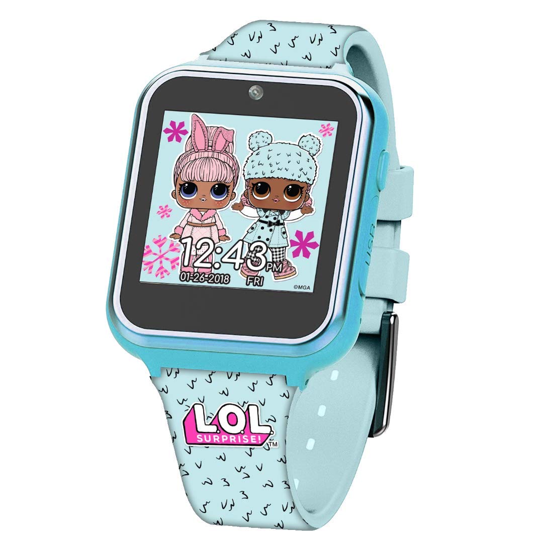 Accutime Kids Lol Surprise Light Blue Educational Touchscreen Smart Watch Toy For Girls, Boys, Toddlers - Selfie Cam, Learning Games, Alarm, Calculator, Pedometer & More (Model: Lol4299Az)