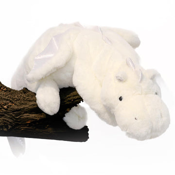 YOUBLEK 40In 2Lb Weighted Stuffed Animals Cute Plush Dragon Weighted Stuff Dinosaur Toy for Kids mature-themed Gift or Decoration (5lb  White)