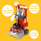 Casdon Henry Deluxe Cleaning Trolley Set - Red Toy Playset with Hand Vacuum - 19.5 x 29 x 48.3 cm - Kids Age 3+