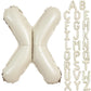 TONIFUL 40 Inch Large Cream White Letter X Balloons Giant Alphabet Letter Balloons,Foil Mylar Big Balloons for Birthday Party,An