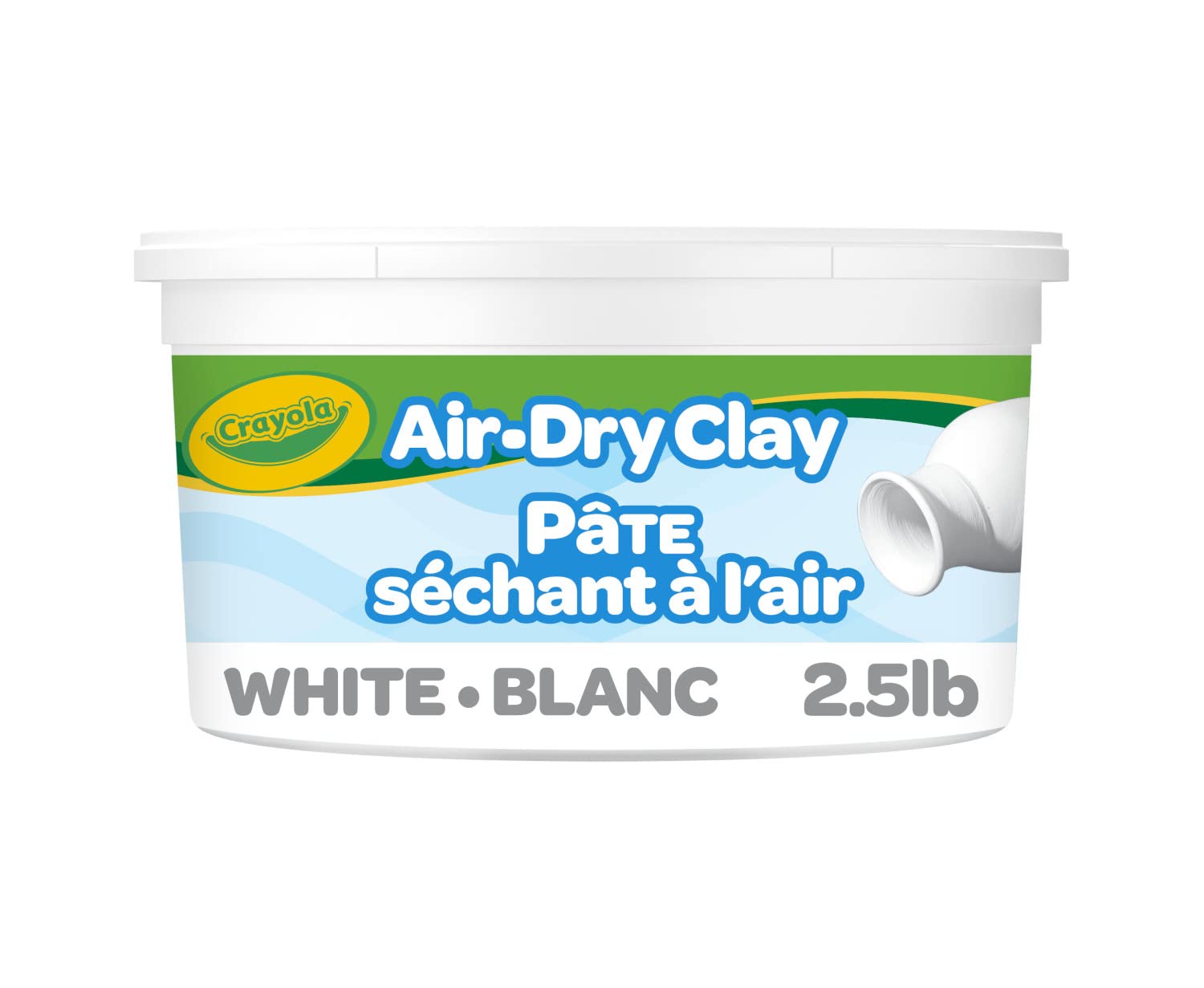 Crayola Air Dry Clay, White, No Bake Modeling Clay for Kids, 2.5lb