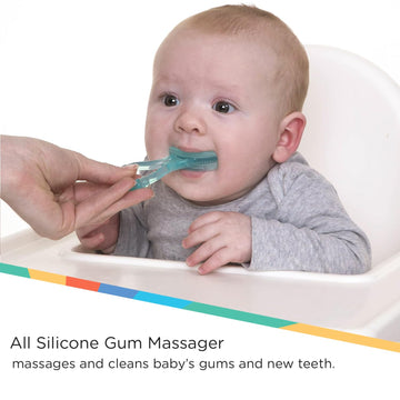 Nuby Soft Silicone Gum Massager With Hygienic Case, 2-Pack, 3 M+