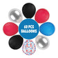 Funhot Red And Blue Balloons, 60 Pcs Red Black Blue Balloons, 12 Inch Metallic Silver Latex Balloons Helium Blue Red Confetti Ba