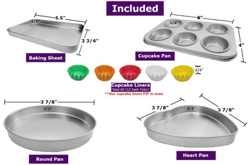 Deluxe Pan Set Compatible With Easy Bake Ultimate Oven | Includes 60 Cupcake Liners That Will Fit, Unlike Others!! | Kids' Accessories For Cooking Easy Bake Oven Mixes