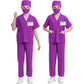 Mizzuco Doctor Costume For Kids,Toddler Nurse Scrubs Halloween Dress Up Cosplay For Boys Girls 3-12 Years (Purple, Xl-140Cm/7-8Y