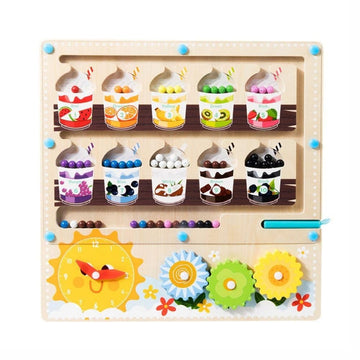 Bliss Hues Magnetic Color And Number Maze Board Puzzle Counting, Matching And Fine Motor Skills Activity Toy For Toddlers, Multi