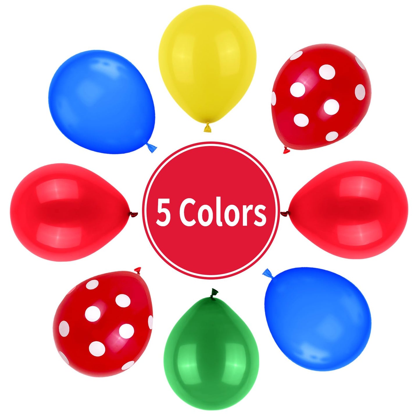 Red Yellow Blue Balloons, Red Blue Green Party Balloons Red Polka Dot Balloons Carnival Circus Balloons Yellow Green Latex Ballo