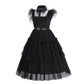 Ruxinrua Black Costume Dress, 4-13 Years Girls Outfits With Accessories Dress Up Set, Family Halloween Cosplay Party (5-6 Years)