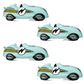 Deermon Blue Racing Balloons, Large 4 Pack Fast Speedy Roadster Themed Vehicles Sports Car for 1st Baby Shower Birthday Retro Ra