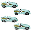 Deermon Blue Racing Balloons, Large 4 Pack Fast Speedy Roadster Themed Vehicles Sports Car for 1st Baby Shower Birthday Retro Ra