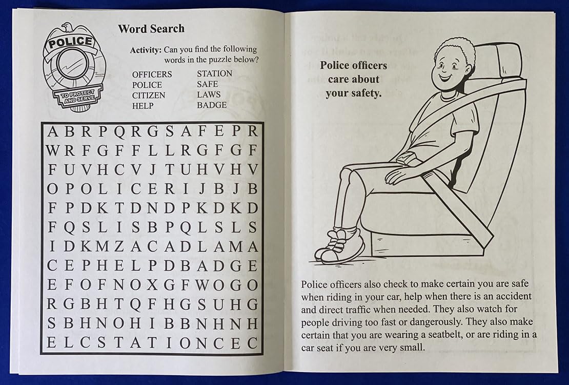 ZOCO - Police Coloring Books for Kids (50 Bulk Pack, Without Crayons) - Games, Puzzles, Activities - Officer Handouts for Kids