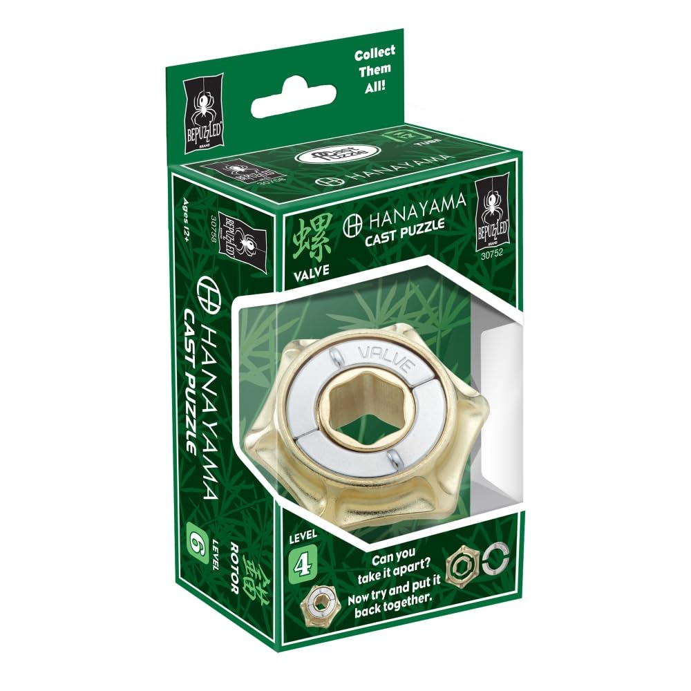 Bepuzzled |Valve Hanayama Cast Metal Brain Teaser Puzzle Level 4 Mensa-Rated Puzzles For Kids And Adults Ages 12 And Up