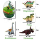 Easter Egg Prefilled with Dinosaur Pull Back Cars Toys, 4 Pcs Jumbo T-Rex Triceratops Dino for Basket Stuffers, Party Favors, Gi