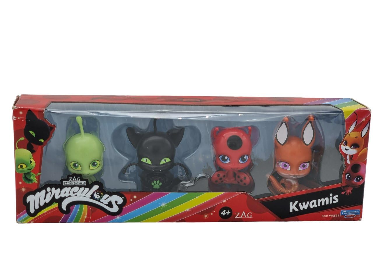 BANDAI Miraculous Ladybug and Cat Noir Kwami Surprise 4 Pack | 4 Kwami Figurines Inside | Mystery Kwami Miraculous Toys Collect 