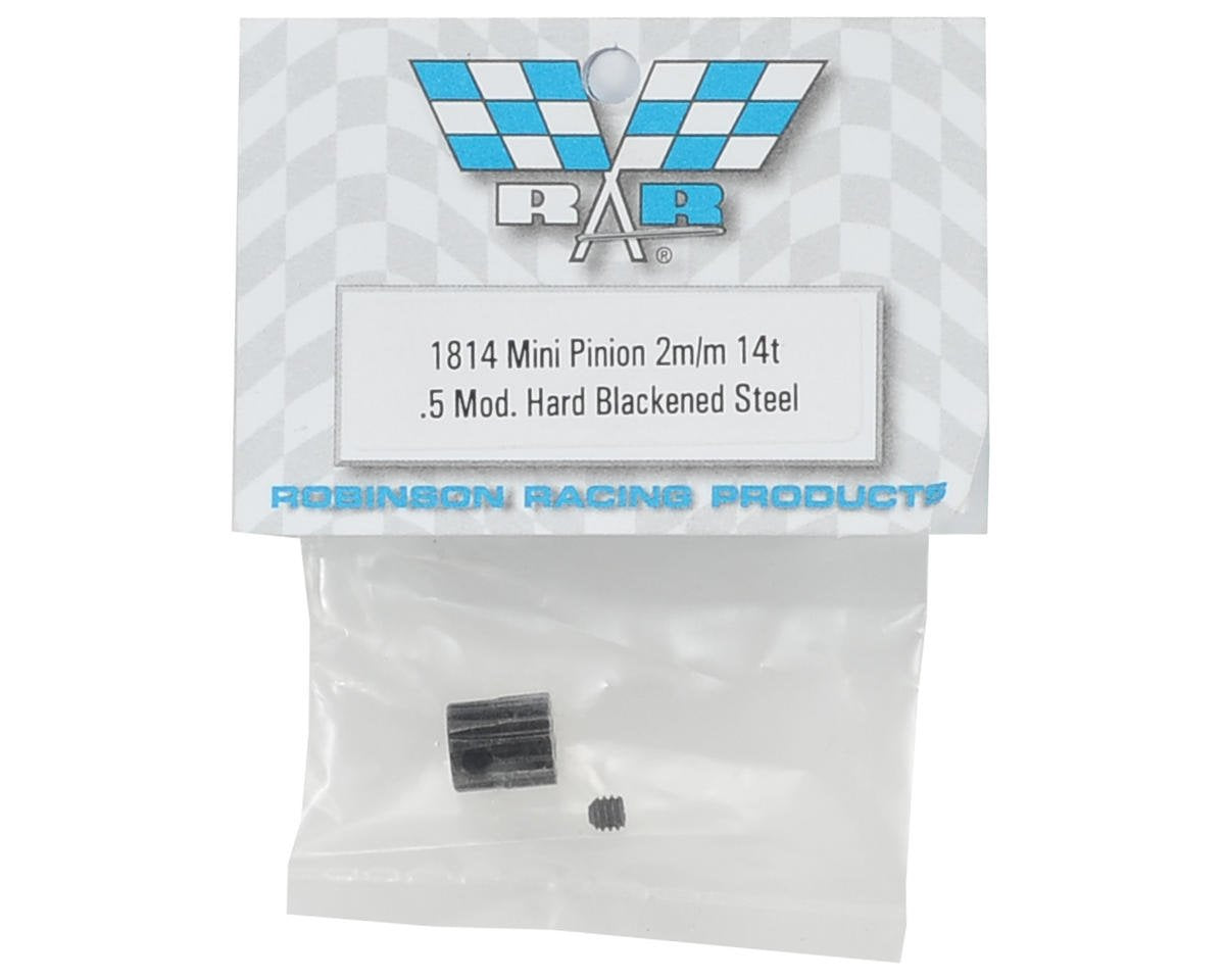 Robinson Racing Products Hard Blackened Steel Mini Pinion 2mm .5 Mod 14T RRP1814 Gears & Differentials