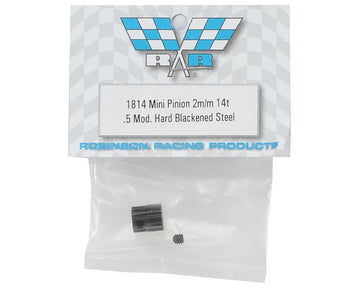 Robinson Racing Products Hard Blackened Steel Mini Pinion 2mm .5 Mod 14T RRP1814 Gears & Differentials