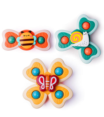 Likee Strong Suction Cup Fidget Spinnerz Sensory Bath Toys For Baby 12 18 Months Airplane Car Travel Table & Window Toys For 1 2 Years Old Toddler Boys And Girls (Snail)