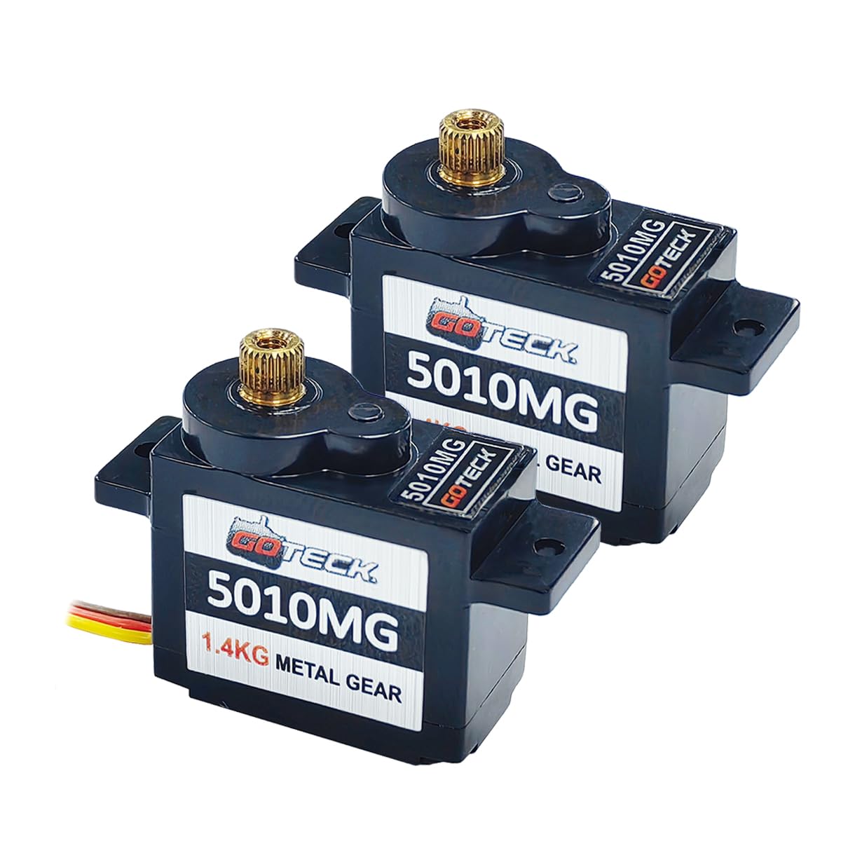GOTECK 2PCS 5g Mini Servo, Micro Full Metal Gear Digital Servo,for RC Car Model Boat Fixed-Wing Helicopter Airplane Robot Toy