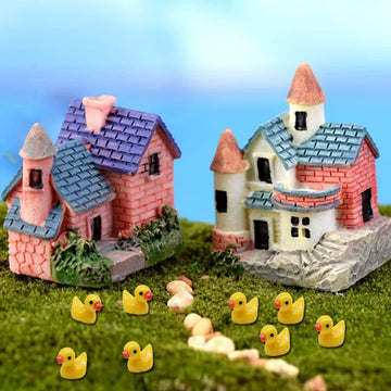 AWEELON 100 Pcs Mini Resin Ducks Tiny Ducks Miniature Duck Figures for Slime Charms DIY Craft Micro Landscape Garden Aquarium Do