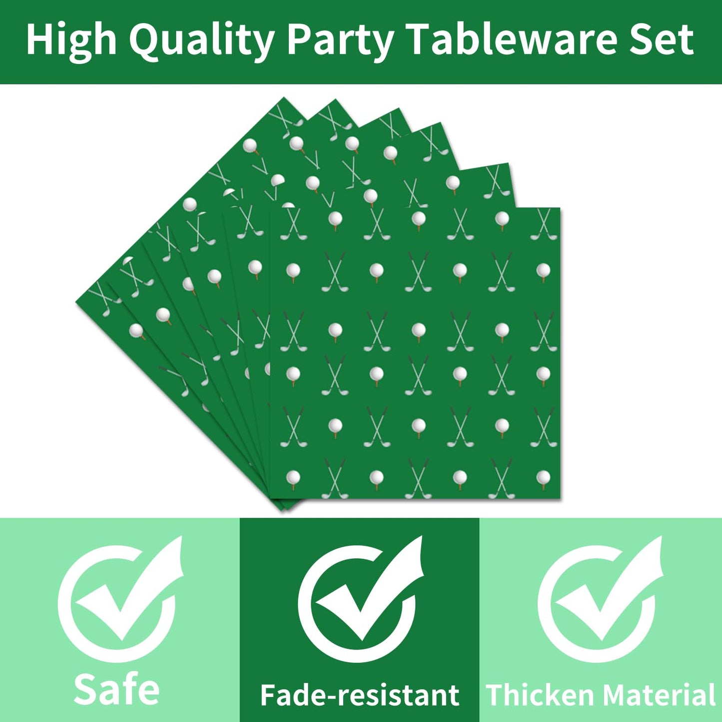 Golf Plates And Napkins Party Supplies -96Pcs Golf Themed Birthday Party Decorations Golf Paper Disposable Tableware Set For Bir