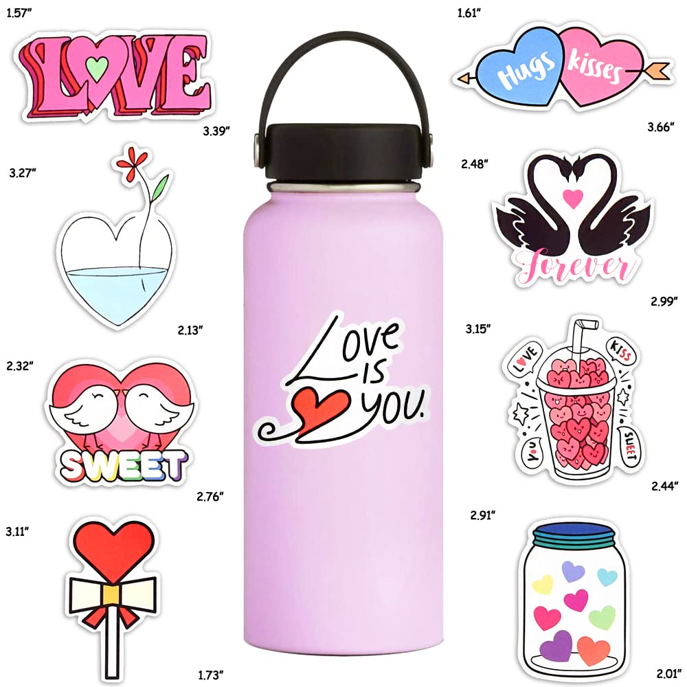 Sushi Valentine Stickers For Kids Adults Love Stickers For Scrapbooking Valentines Day Stickers Waterproof Stickers Bulk(50Pcs)