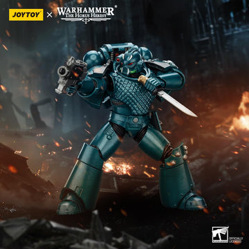 malt-inspiredISE JOYTOY 1/18 Action Figures - Warhammer The Horus Heresy Alpha Legion Headhunter with Banestrike Combi-Bolter and Power Dagger - 5 Classic Character Collectible Age 15 and Above