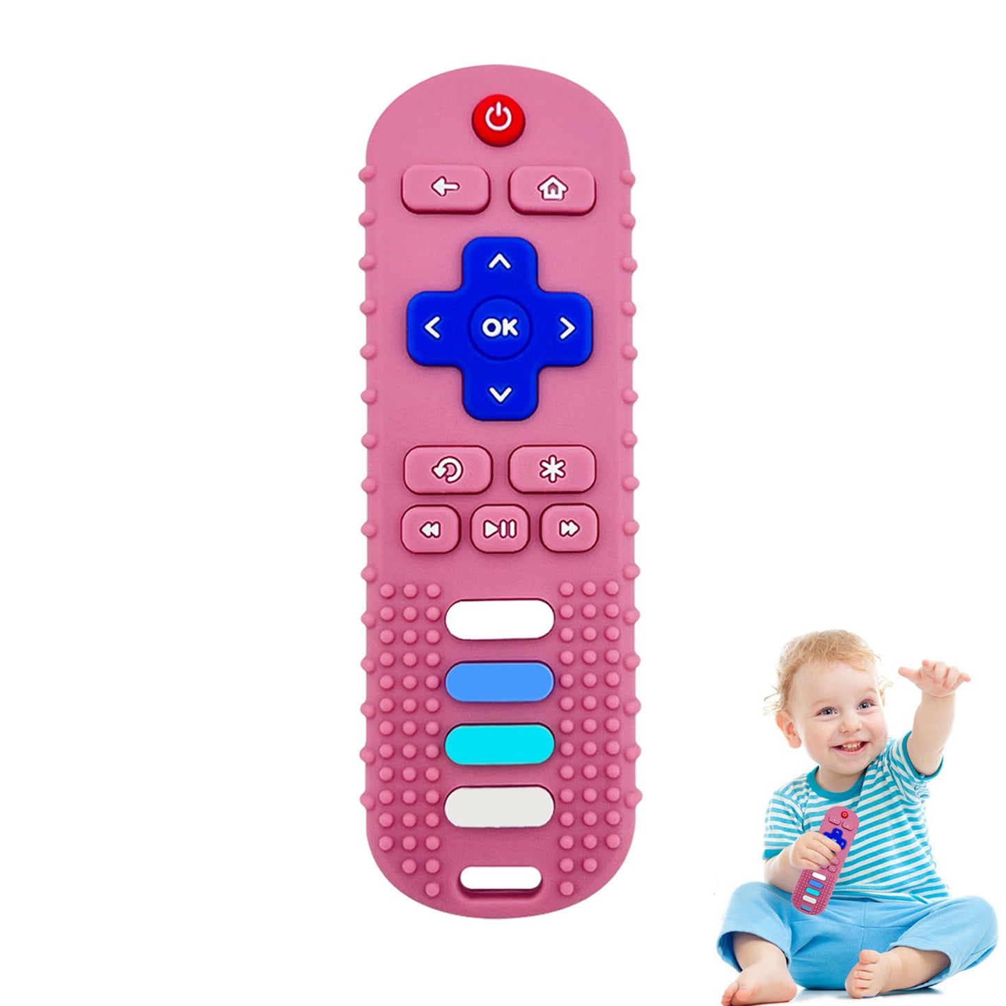 Ersihua Baby Teething Toys, Silicone Teethers For Babies, Cute Remote Control Shape Teething Toys, Chew Toys For Boys And Girls Teether Early Educational Sensory Toy