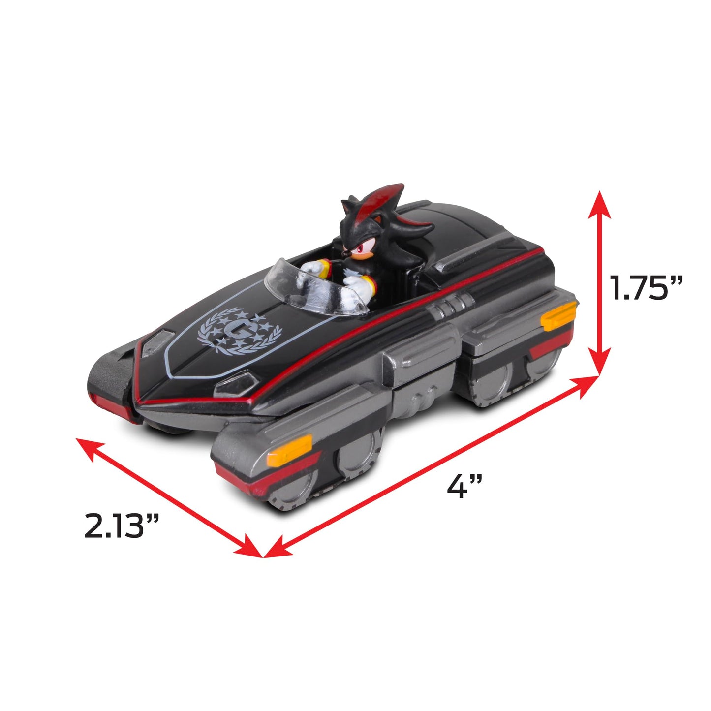Nkok Sonic The Hedgehog All-Stars Racing Transformed Shadow Pull Back Racer; No Batteries Required; Pull Back, Let Go, And Watch