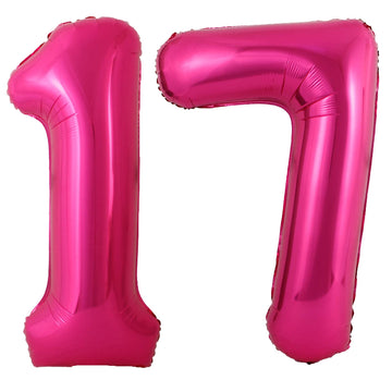 40 Inch Hot Pink 17 Number Balloons Giant 17 Balloons Hot Pink Birthday 17 Balloons 17Th Birthday Anniversary Party Decorations