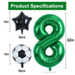 Toniful 32 Inch Soccer Balloons Set 8St Birthday Decoration Green Number 8 Foil Soccer Balloon Black Star Balloons For Children'