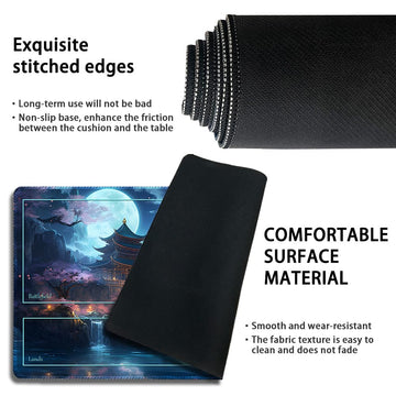 Premium Stitched Mtg Playmat With Zones And Non-Slip Rubber Backing - Tcg Play Mat For Mtg And Other Card Games - Colorful Desig