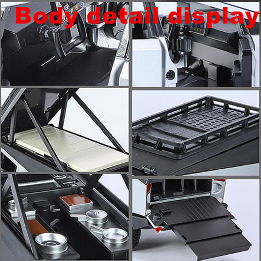EROCK 1:24 Camping RV car Model Toys, Pickup Trailer Toy , Pickup Truck Model with Sound and Light Function, Suitable Gifts, Dec