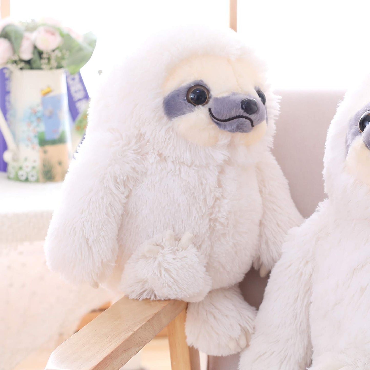 Winsterch Plush Sloth Stuffed Animal Toy, Ivory, 15.7 Inches, Cotton, Perfect Gift for Kids