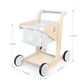 Asweets Wooden Baby Walker & Doll Stroller, Grey, Medium, Model ACBW-2, Push & Pull Learning Toy for Boys & Girls